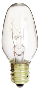 Satco S3902 130V Candelabra Base 7-Watt 7C7 Night Light Bulb, Clear- 10PK